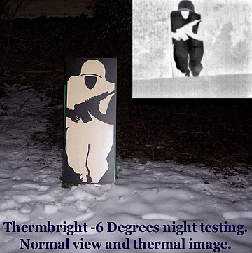 ThermBright target at -6 degrees night testing normal and thermal view